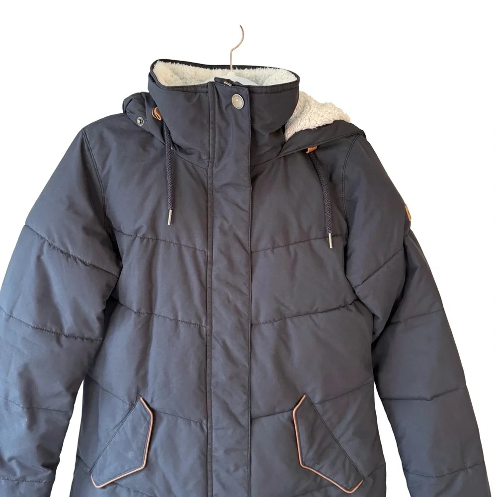 Roxy Black and Brown Puffer Jacket with Dryflight 5K Size XS Winter Cozy - Picture 13 of 16